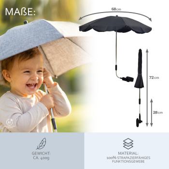 BAMBINIWELT universaler Sonnenschirm für Kinderwagen/Buggy MELIERT (rund)